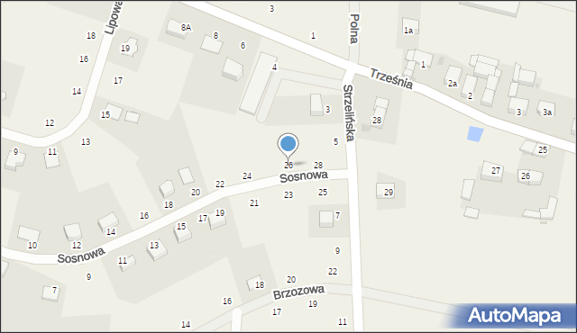 Pławna, Sosnowa, 26, mapa Pławna