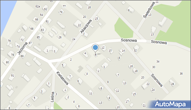 Pluski, Sosnowa, 6, mapa Pluski