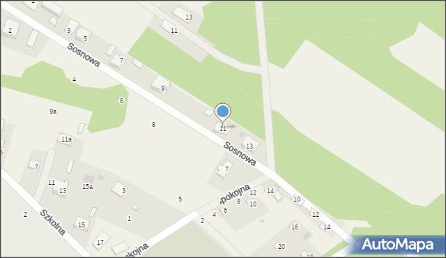 Pniewo, Sosnowa, 11, mapa Pniewo