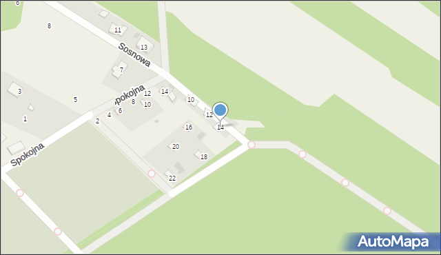 Pniewo, Sosnowa, 14, mapa Pniewo