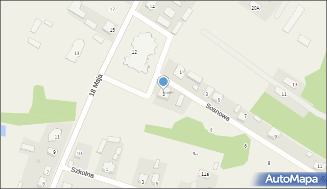 Pniewo, Sosnowa, 2, mapa Pniewo