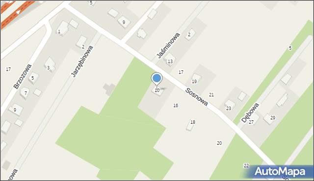 Podborze, Sosnowa, 10, mapa Podborze