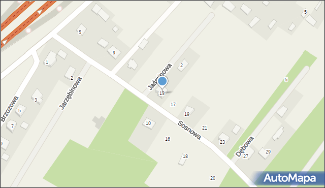 Podborze, Sosnowa, 13, mapa Podborze