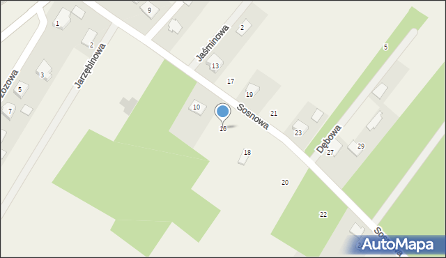 Podborze, Sosnowa, 16, mapa Podborze
