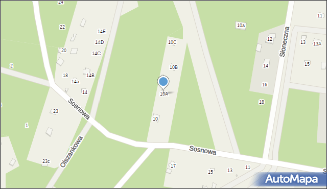 Poddębie, Sosnowa, 10A, mapa Poddębie