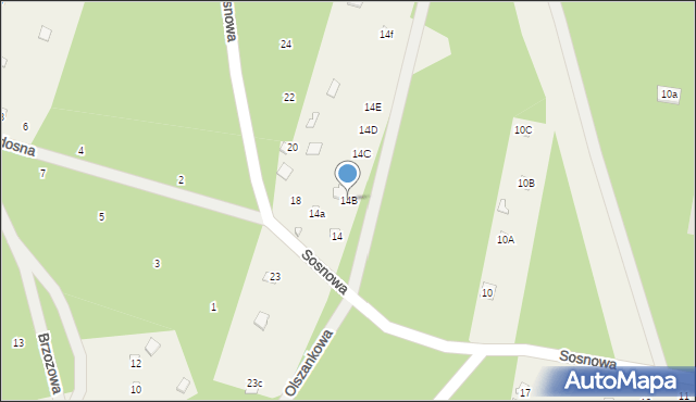 Poddębie, Sosnowa, 14B, mapa Poddębie