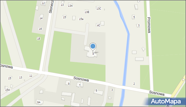 Poddębie, Sosnowa, 4, mapa Poddębie