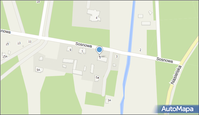 Poddębie, Sosnowa, 5, mapa Poddębie