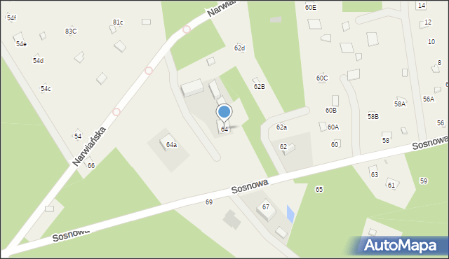 Poddębie, Sosnowa, 64, mapa Poddębie