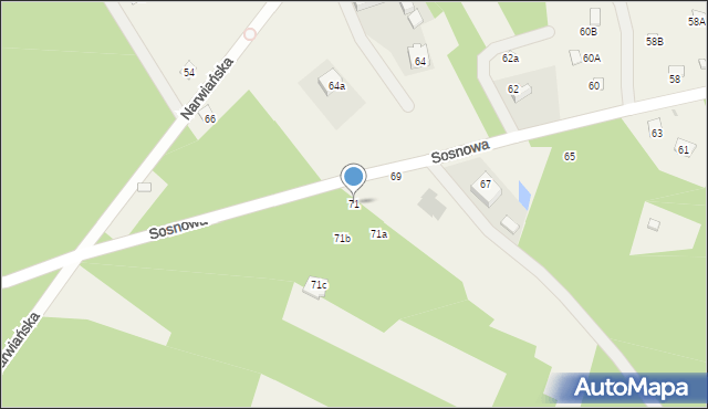 Poddębie, Sosnowa, 71, mapa Poddębie