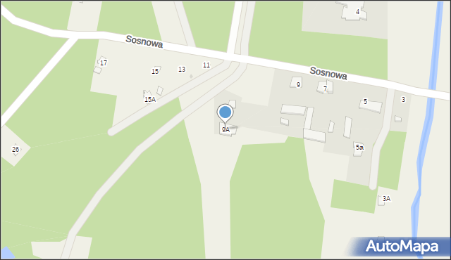 Poddębie, Sosnowa, 9A, mapa Poddębie