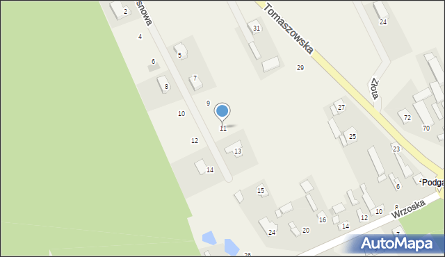 Podgajek, Sosnowa, 11, mapa Podgajek