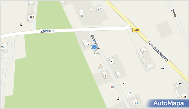 Podgajek, Sosnowa, 4, mapa Podgajek