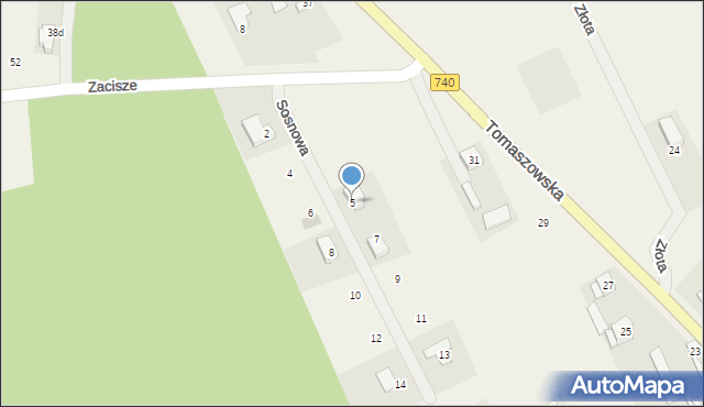 Podgajek, Sosnowa, 5, mapa Podgajek