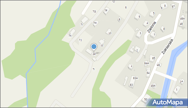 Podgórzyn, Sosnowa, 14, mapa Podgórzyn