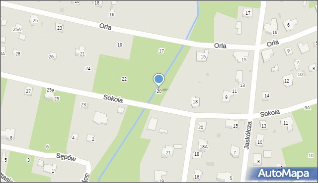 Podkowa Leśna, Sokola, 20, mapa Podkowa Leśna