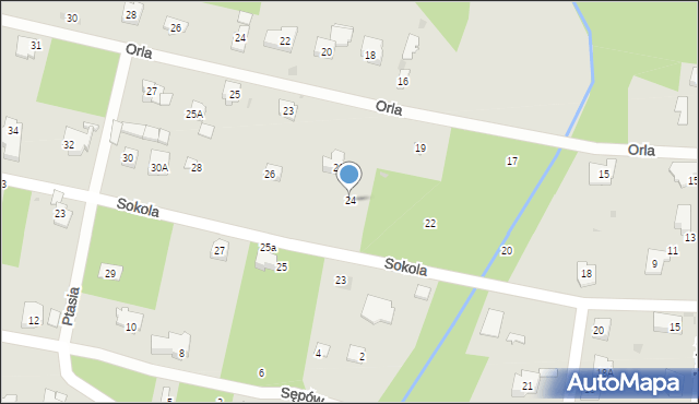 Podkowa Leśna, Sokola, 24, mapa Podkowa Leśna
