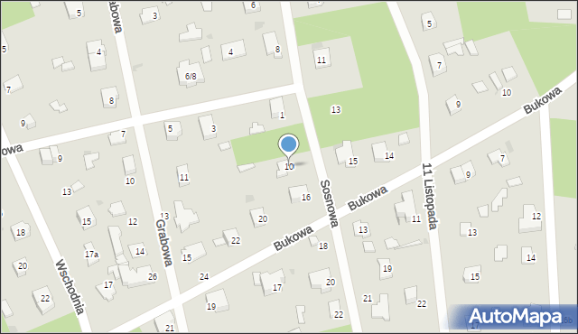 Podkowa Leśna, Sosnowa, 10, mapa Podkowa Leśna