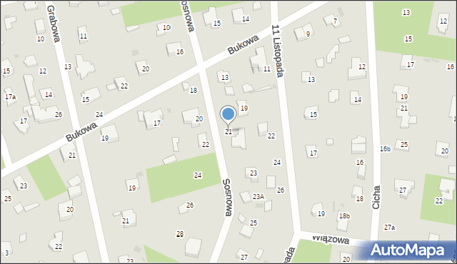 Podkowa Leśna, Sosnowa, 21, mapa Podkowa Leśna