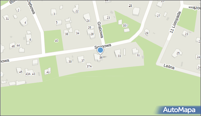 Podkowa Leśna, Sosnowa, 35, mapa Podkowa Leśna