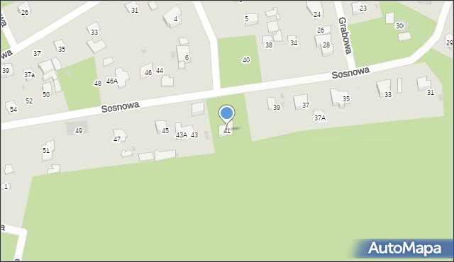 Podkowa Leśna, Sosnowa, 41, mapa Podkowa Leśna