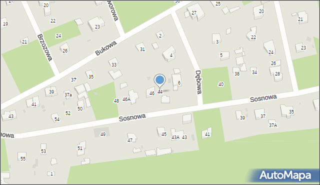Podkowa Leśna, Sosnowa, 44, mapa Podkowa Leśna