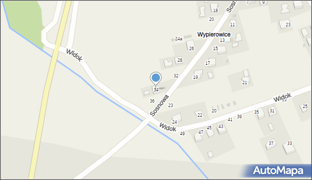 Podolsze, Sosnowa, 34, mapa Podolsze