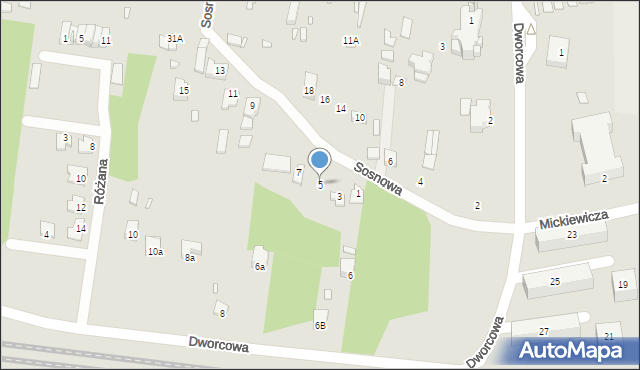 Poręba, Sosnowa, 5, mapa Poręba