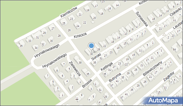 Poznań, Soroki, 30, mapa Poznania