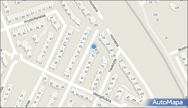 Poznań, Sofoklesa, 56, mapa Poznania