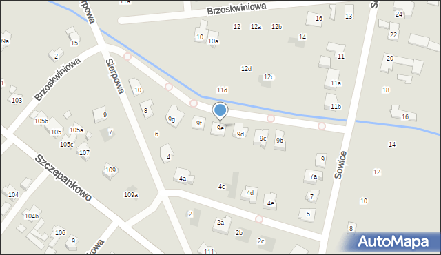 Poznań, Sowice, 9e, mapa Poznania