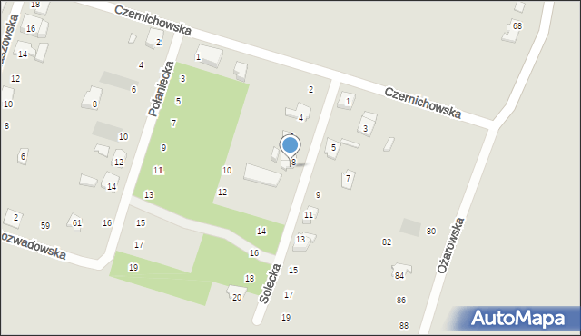 Poznań, Solecka, 8a, mapa Poznania