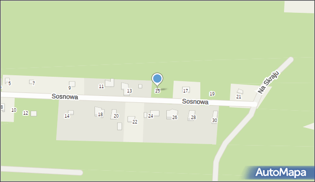 Prace Duże, Sosnowa, 15, mapa Prace Duże