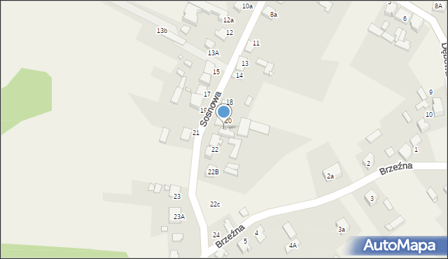 Preczów, Sosnowa, 20A, mapa Preczów