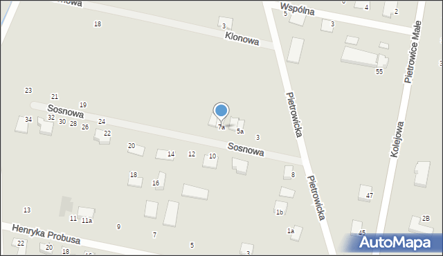 Prusice, Sosnowa, 7a, mapa Prusice