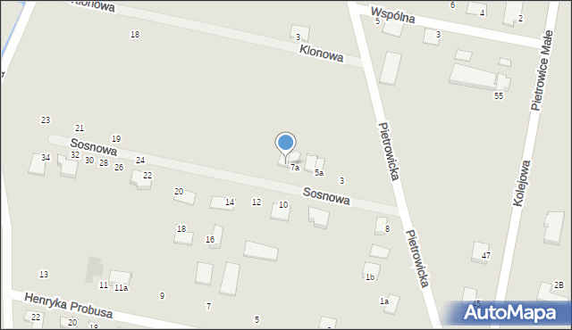 Prusice, Sosnowa, 7b, mapa Prusice