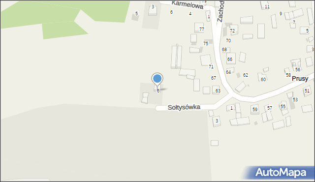 Prusy, Sołtysówka, 6, mapa Prusy