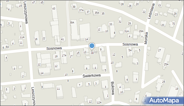 Pruszków, Sosnowa, 11, mapa Pruszków