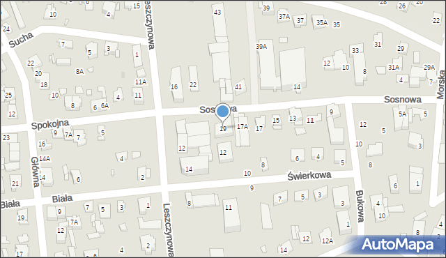 Pruszków, Sosnowa, 19, mapa Pruszków