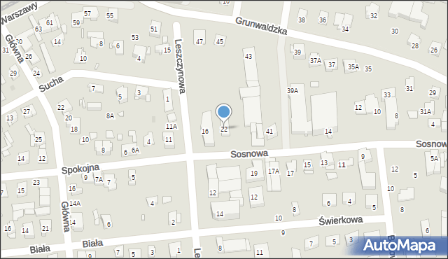 Pruszków, Sosnowa, 22, mapa Pruszków