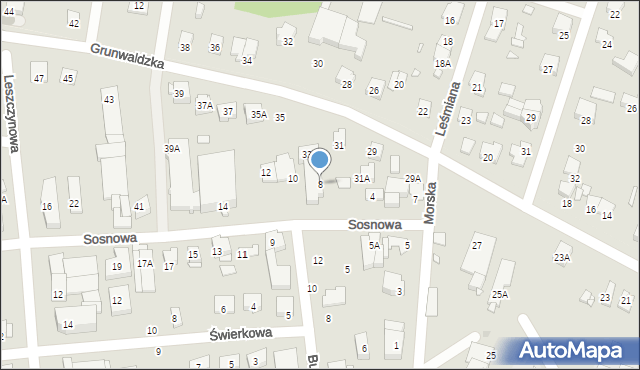 Pruszków, Sosnowa, 8, mapa Pruszków