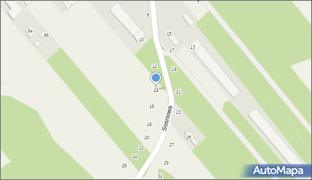 Pruszyn-Pieńki, Sosnowa, 14, mapa Pruszyn-Pieńki