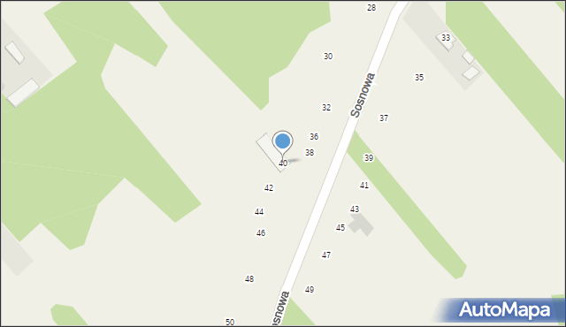 Pruszyn-Pieńki, Sosnowa, 40, mapa Pruszyn-Pieńki