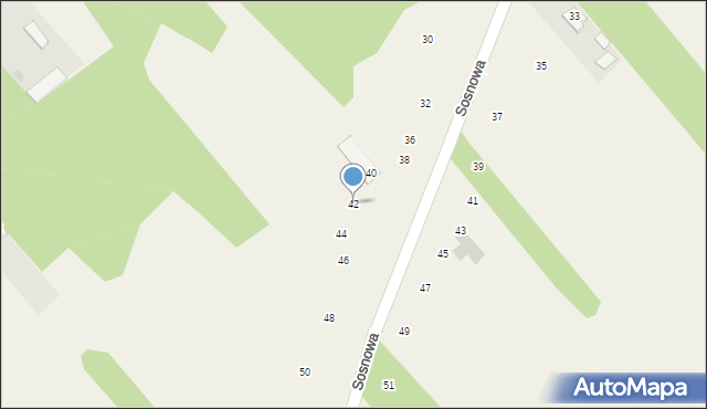 Pruszyn-Pieńki, Sosnowa, 42, mapa Pruszyn-Pieńki