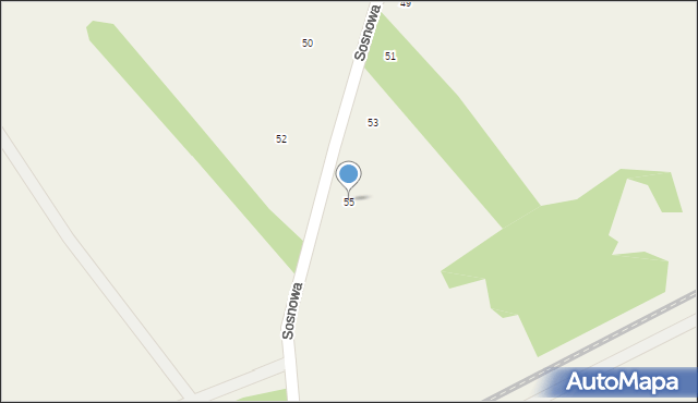 Pruszyn-Pieńki, Sosnowa, 55, mapa Pruszyn-Pieńki