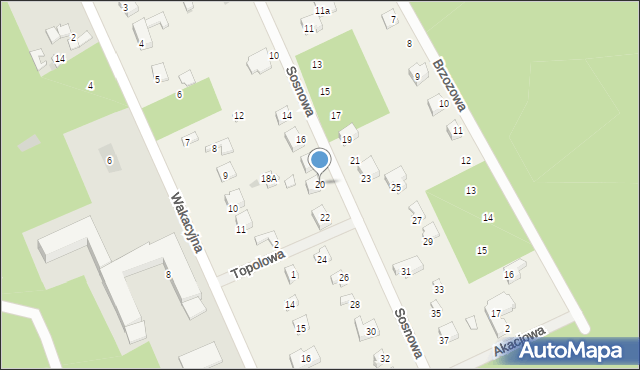 Przygoń, Sosnowa, 20, mapa Przygoń