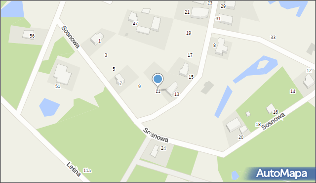 Przyjaźń, Sosnowa, 11, mapa Przyjaźń