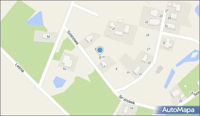 Przyjaźń, Sosnowa, 5, mapa Przyjaźń