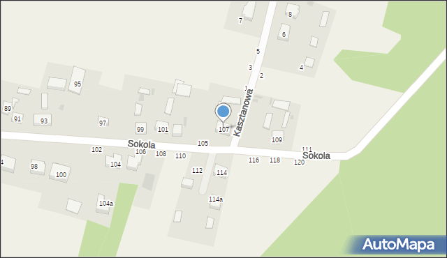 Przymiłowice, Sokola, 107, mapa Przymiłowice