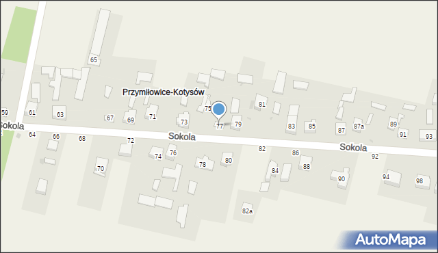 Przymiłowice, Sokola, 77, mapa Przymiłowice